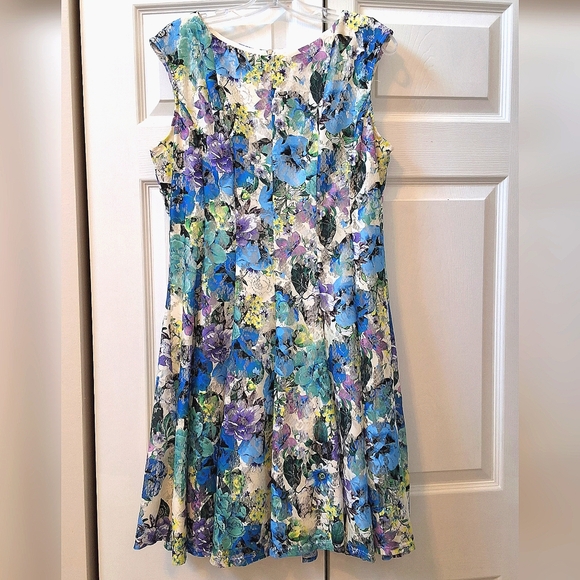 ROZ & ALI, 14, Woman's Fit & Flare Flowered Lace Dress - Picture 1 of 10